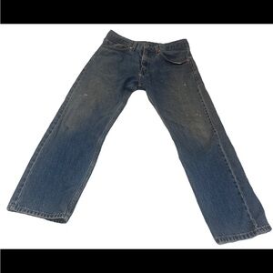 Levis 505 Jeans Mens 35x30 Blue Straight Leg Regular Mid Rise Medium Wash Cotton